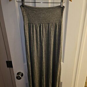Grey Cotton Maxi Skirt